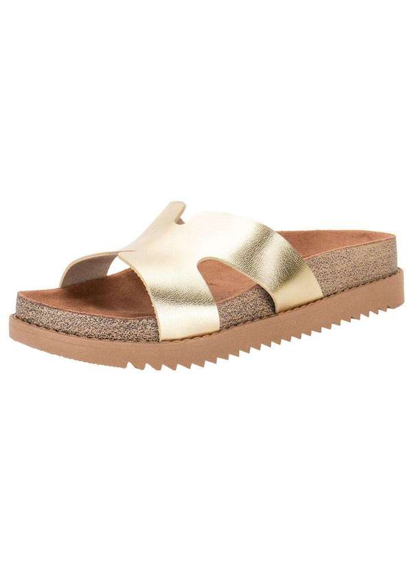 Moleca - Tamanco Feminino Flat Moleca 5500100 - Ouro