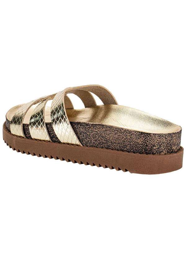 Moleca - Tamanco Feminino Flat Moleca 5500116 Ouro 3