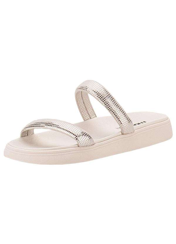 Moleca - Tamanco Feminino Flat Moleca 5507101 - Branco/Prata