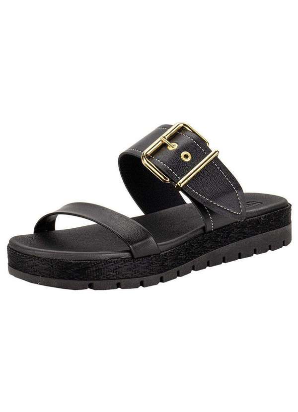Moleca - Tamanco Feminino Flat Moleca 5539102 - Preto
