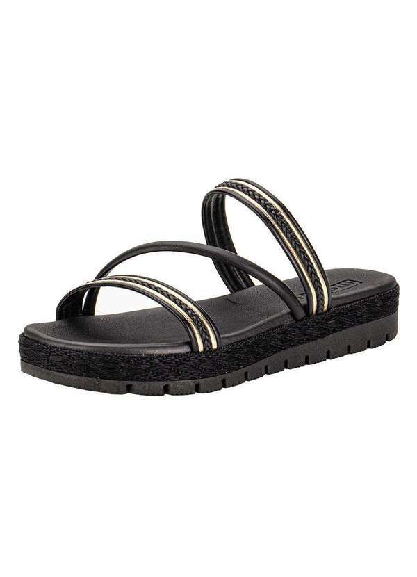 Moleca - Tamanco Feminino Flat Moleca 5539105 - Preto