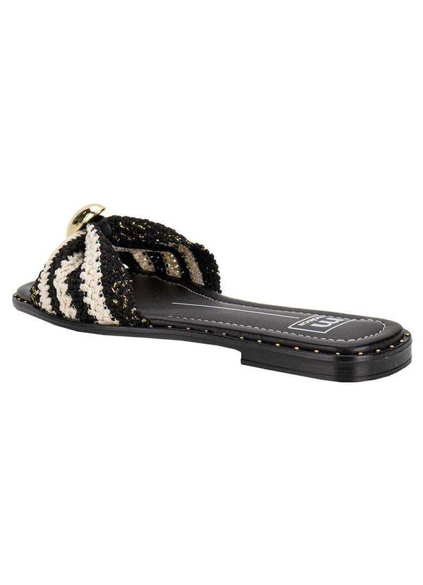 Moleca - Tamanco Feminino Flat Moleca 5547107 - Preto/Branco 3