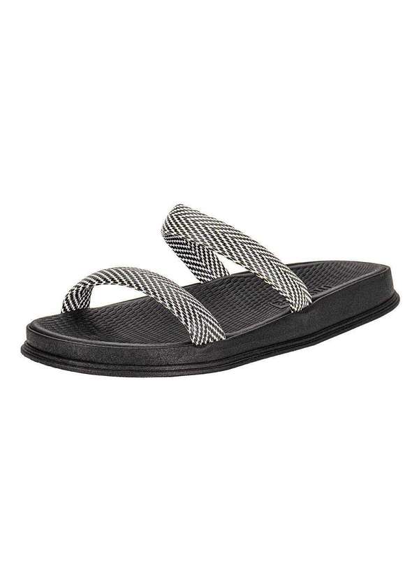 Moleca - Tamanco Feminino Flat Moleca 5556100 - Preto/Branco