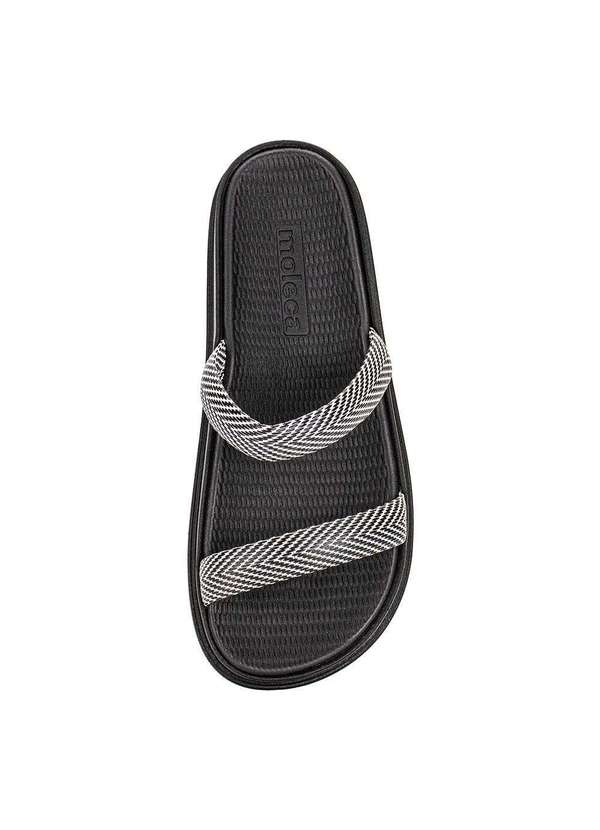 Moleca - Tamanco Feminino Flat Moleca 5556100 - Preto/Branco 5