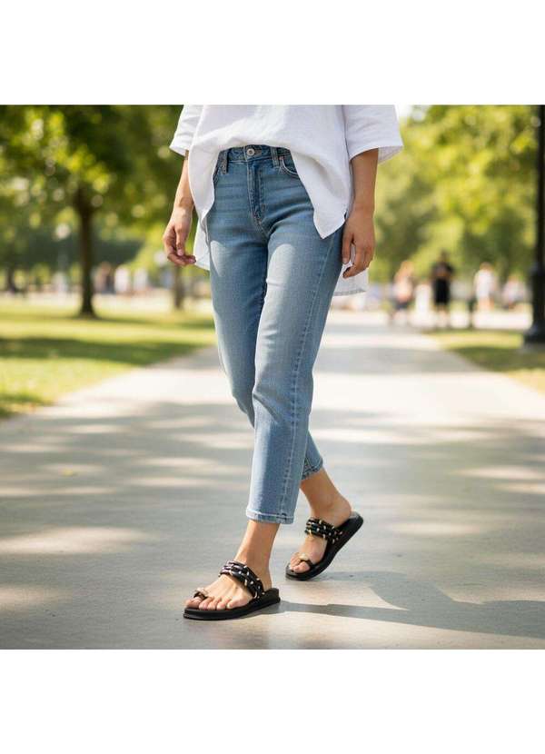 Moleca - Tamanco Feminino Flat Moleca 5556111 Preto 2