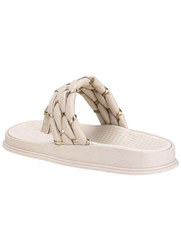 Moleca - Tamanco Feminino Flat Moleca 5556111 Branco/Off 3