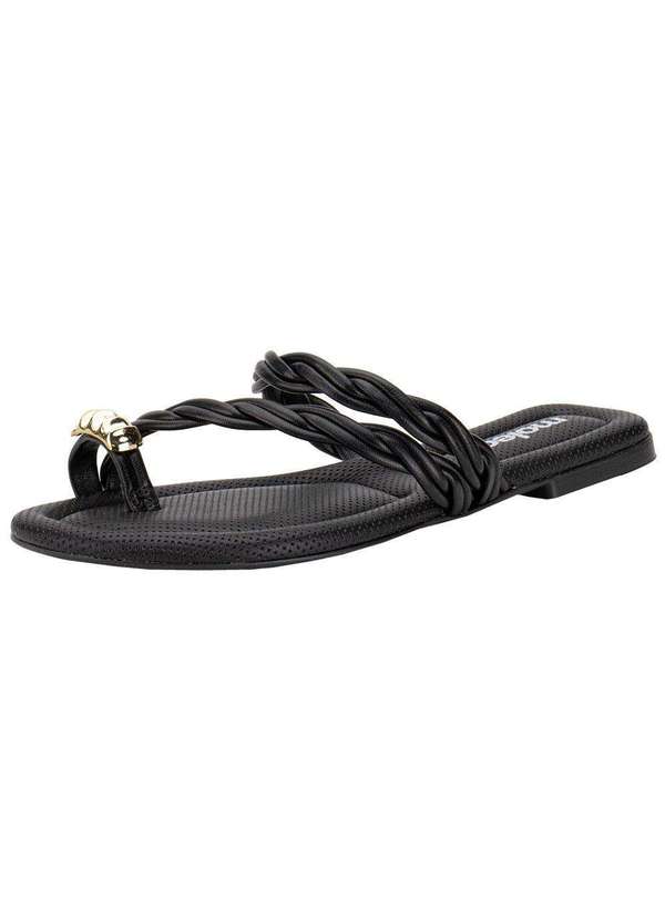 Moleca - Tamanco Feminino Flat Moleca 5570102 Preto