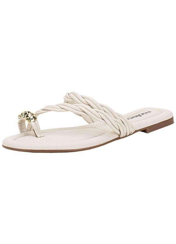 Moleca - Tamanco Feminino Flat Moleca 5570102 Marfim 1
