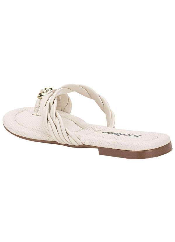 Moleca - Tamanco Feminino Flat Moleca 5570102 Marfim 3