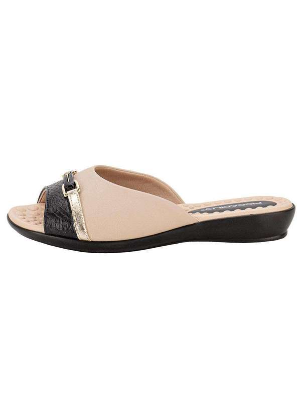 Piccadilly - Tamanco Feminino Flat Piccadilly 500375 - Bege/Preto 2
