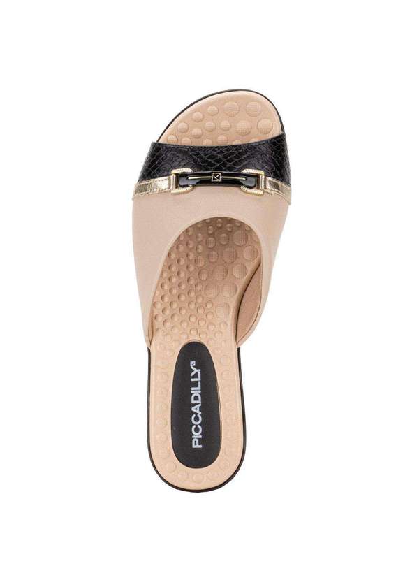 Piccadilly - Tamanco Feminino Flat Piccadilly 500375 - Bege/Preto 5
