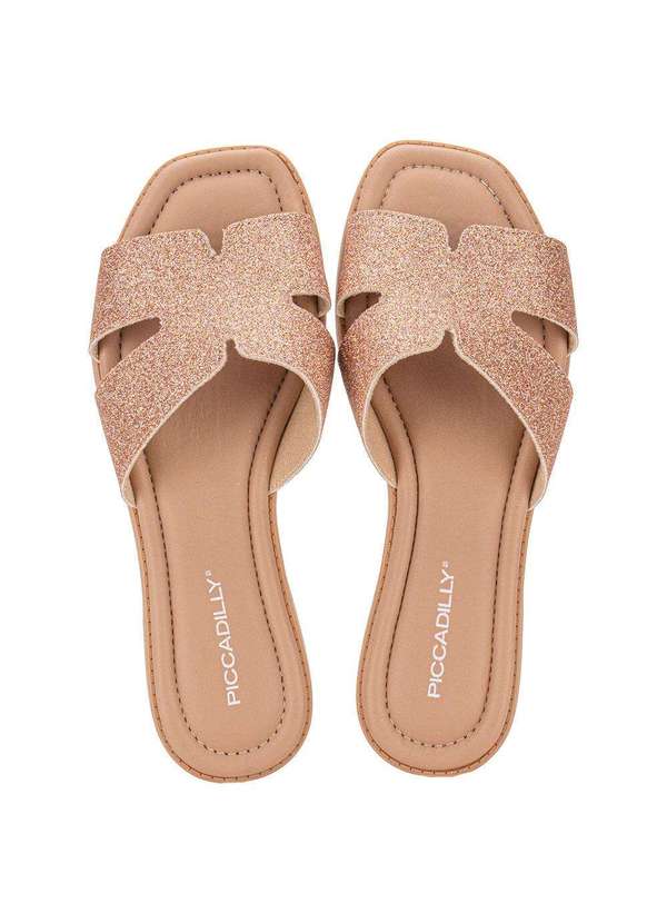 Piccadilly - Tamanco Feminino Flat Piccadilly 506013 - Ouro/Rosado 5