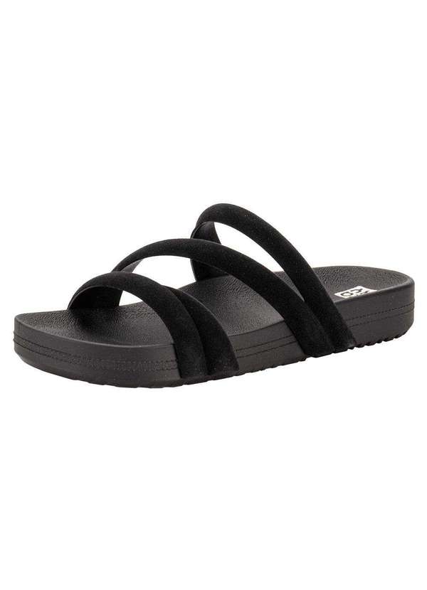 Zaxy - Tamanco Feminino Flat Pop Zaxy 19211 - Preto/Camurça
