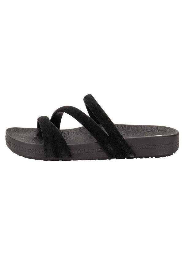 Zaxy - Tamanco Feminino Flat Pop Zaxy 19211 - Preto/Camurça 2