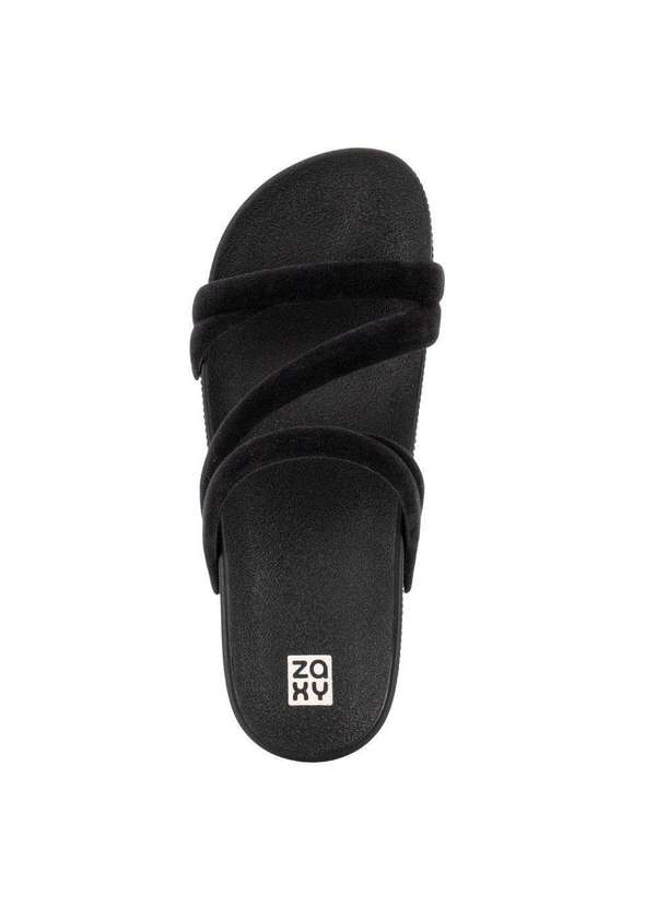 Zaxy - Tamanco Feminino Flat Pop Zaxy 19211 - Preto/Camurça 5