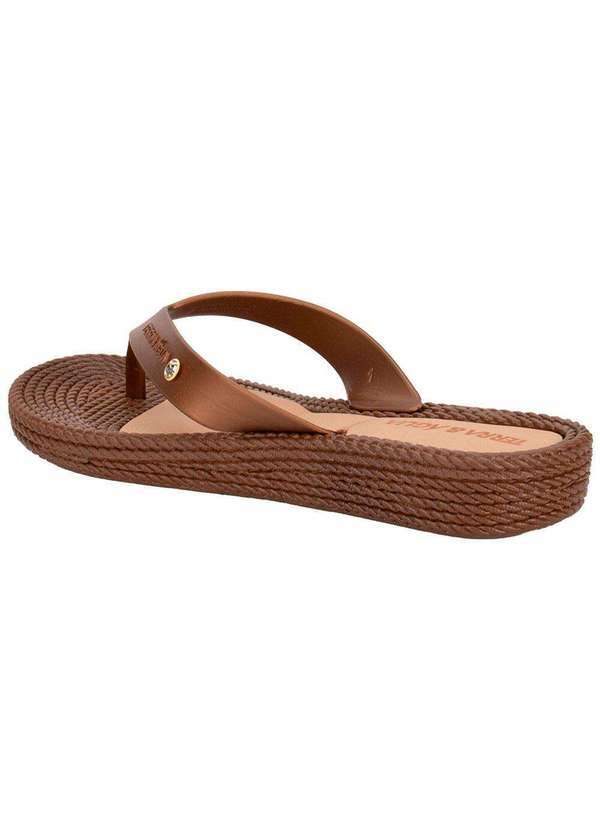 Terra & Agua - Tamanco Feminino Flat Terra & Água 210012 Bronze 3