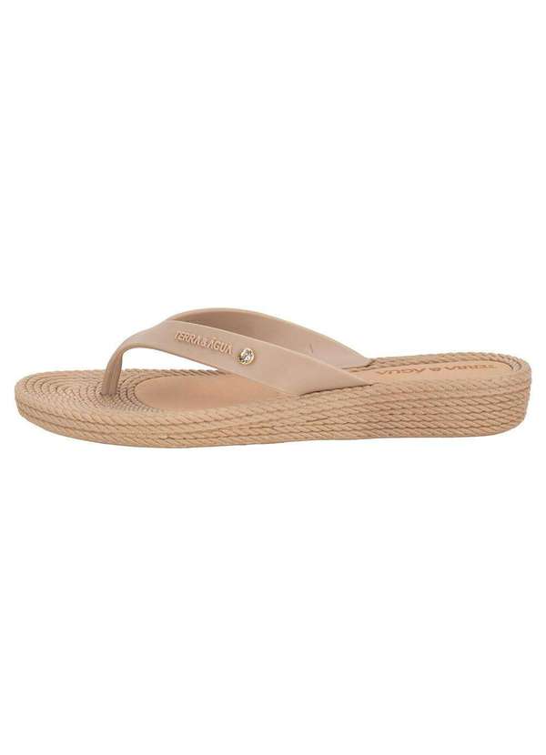 Terra & Agua - Tamanco Feminino Flat Terra & Água 210012 Bege