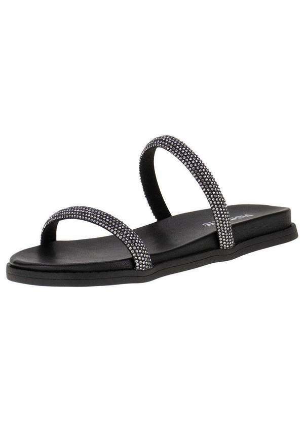 Via Marte - Tamanco Feminino Flat Via Marte - 2310509 - Preto/Cinza