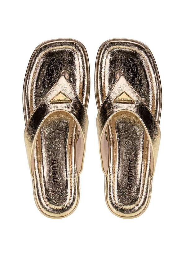 Via Marte - Tamanco Feminino Flat Via Marte - 2321407 - Ouro 5