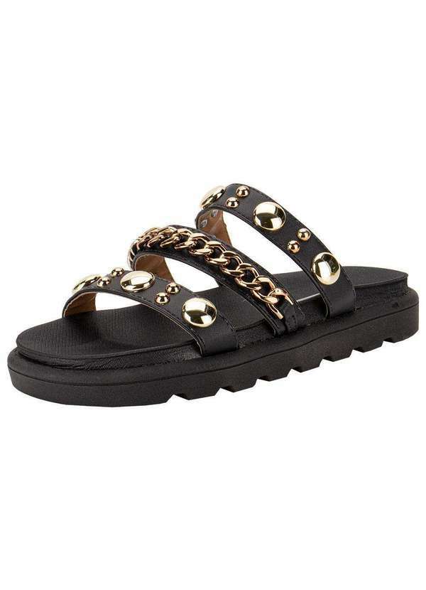 Vizzano - Tamanco Feminino Flat Vizzano 6510102 - Preto