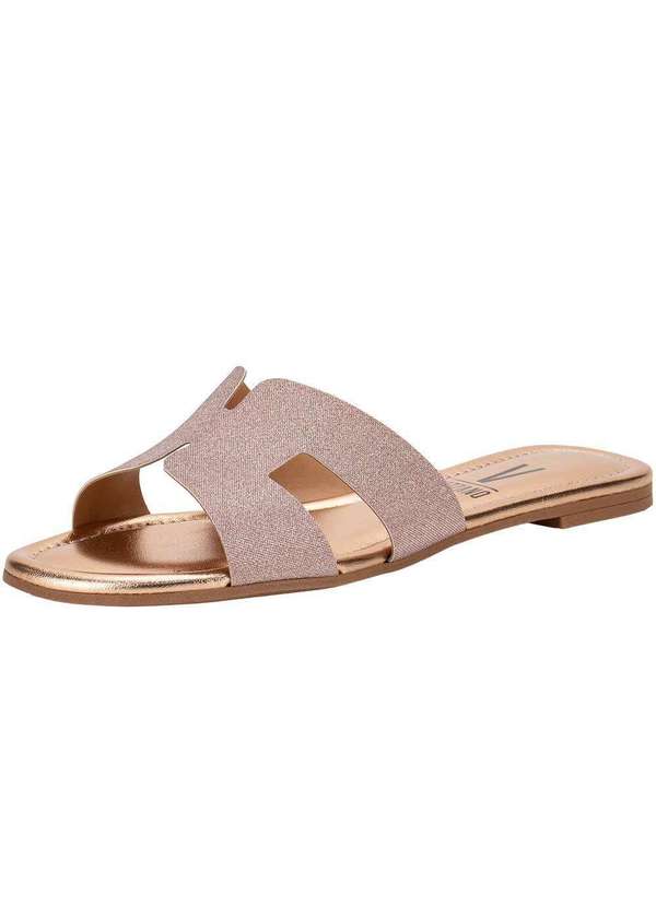 Vizzano - Tamanco Feminino Flat Vizzano 6522101 Ouro/Rosado
