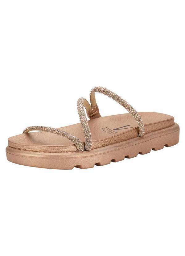 Vizzano - Tamanco Feminino Salto Baixo Vizzano - 6459118 - Ouro/Rosado