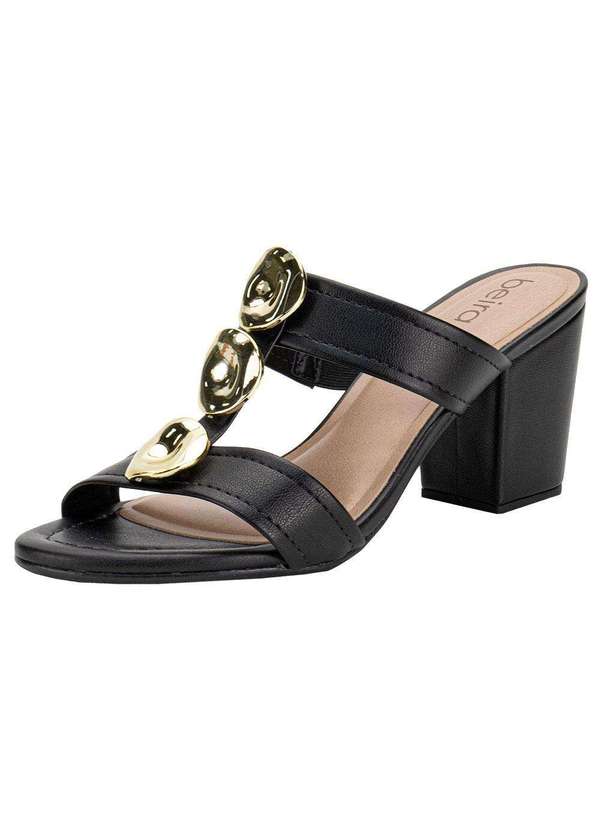 Beira Rio - Tamanco Feminino Salto Grosso Beira Rio 8280691 - Preto