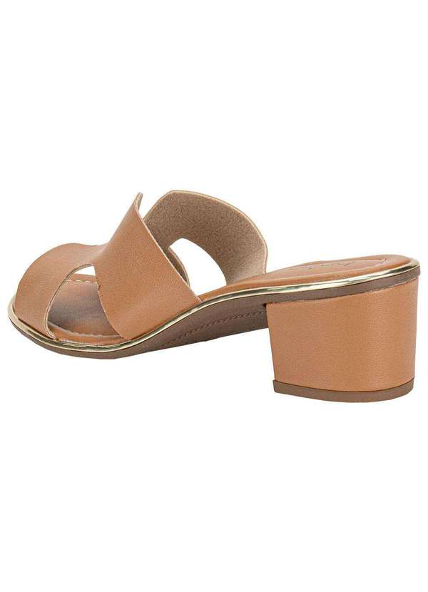 Beira Rio - Tamanco Feminino Salto Grosso Beira Rio 8379251 - Camel 3