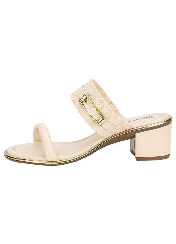 Beira Rio - Tamanco Feminino Salto Grosso Beira Rio 8379252 - Natural 2