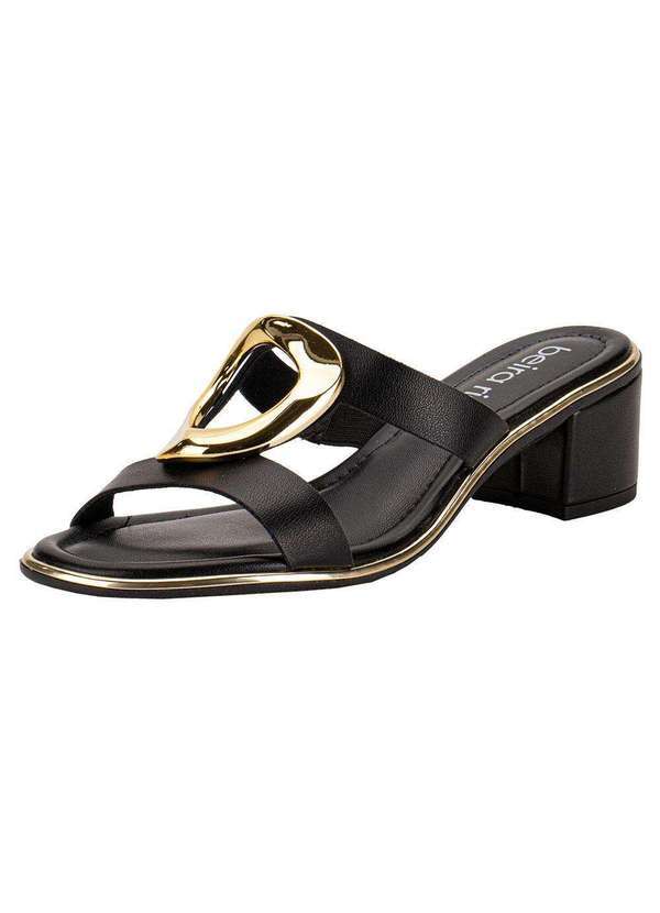 Beira Rio - Tamanco Feminino Salto Grosso Beira Rio 8379257 - Preto