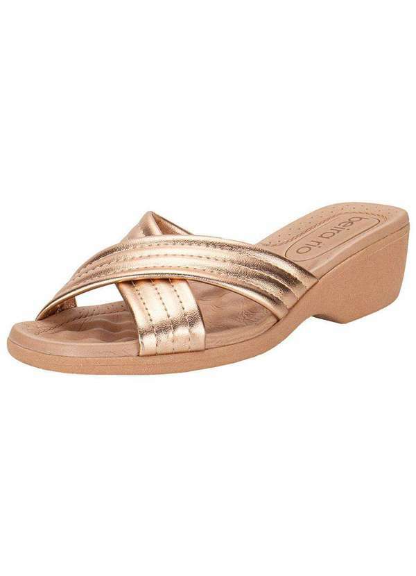 Beira Rio - Tamanco Feminino Salto Grosso Beira Rio 8527101 - Bronze
