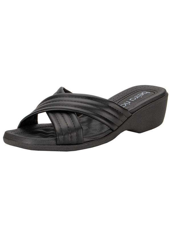 Beira Rio - Tamanco Feminino Salto Grosso Beira Rio 8527101 - Preto