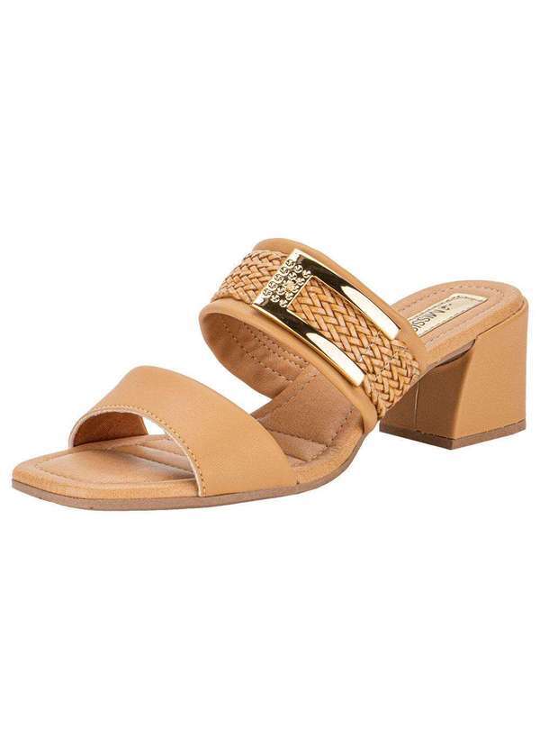Mississipi - Tamanco Feminino Salto Grosso Mississipi Mb833 - Camel