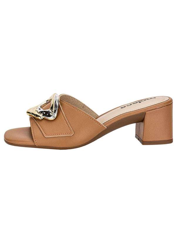 Moleca - Tamanco Feminino Salto Grosso Moleca 5496117 - Camel 2