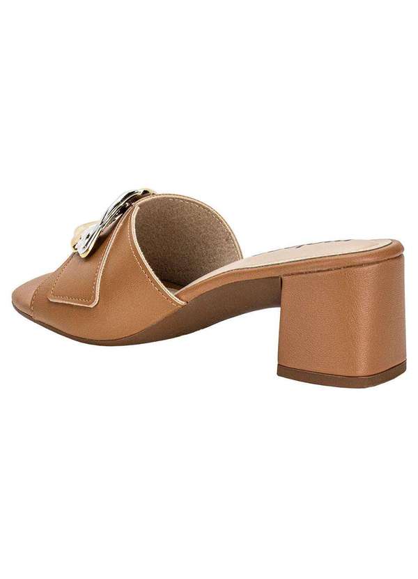 Moleca - Tamanco Feminino Salto Grosso Moleca 5496117 - Camel 3