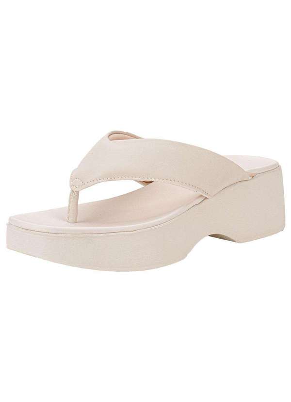 Moleca - Tamanco Feminino Salto Grosso Moleca 5503105 - Marfim