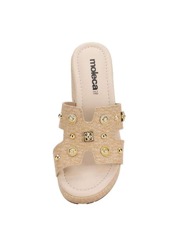 Moleca - Tamanco Feminino Salto Grosso Moleca 5549105 - Natural 5