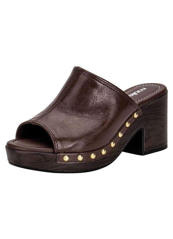 Moleca - Tamanco Feminino Salto Grosso Moleca 5549107 - Chocolate