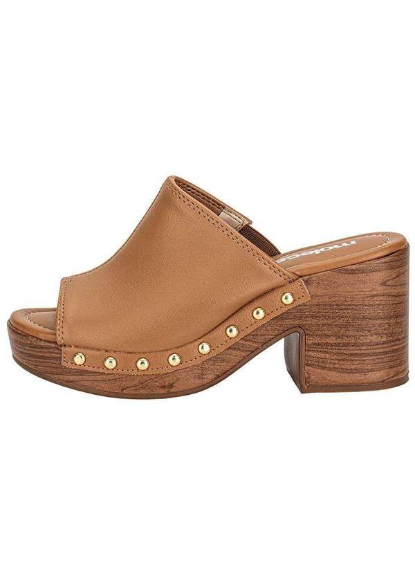 Moleca - Tamanco Feminino Salto Grosso Moleca 5549107 Camel 2