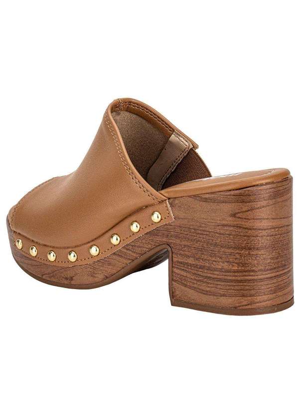 Moleca - Tamanco Feminino Salto Grosso Moleca 5549107 Camel 3