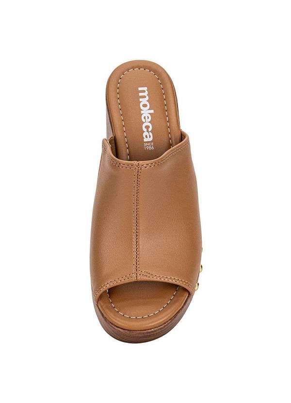 Moleca - Tamanco Feminino Salto Grosso Moleca 5549107 Camel 5