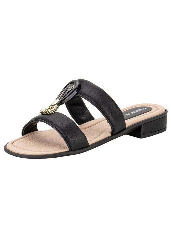 Piccadilly - Tamanco Feminino Salto Grosso Piccadilly 590041 - Preto