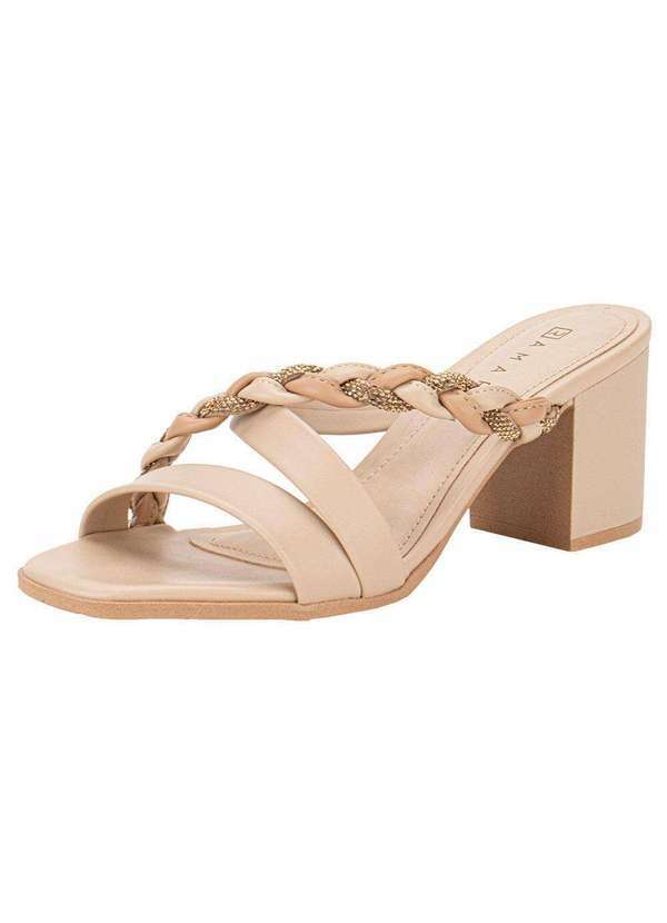 Ramarim - Tamanco Feminino Salto Grosso Ramarim 2431201 - Bege