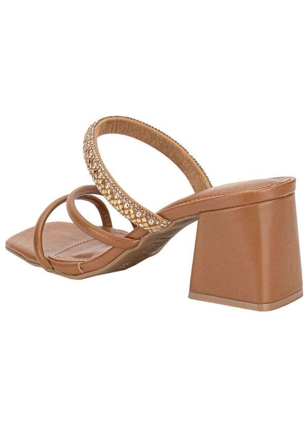 Via Marte - Tamanco Feminino Salto Grosso Via Marte 100021 - Caramelo 3