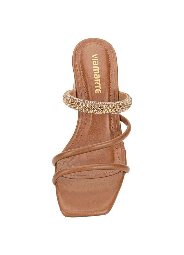 Via Marte - Tamanco Feminino Salto Grosso Via Marte 100021 - Caramelo 5