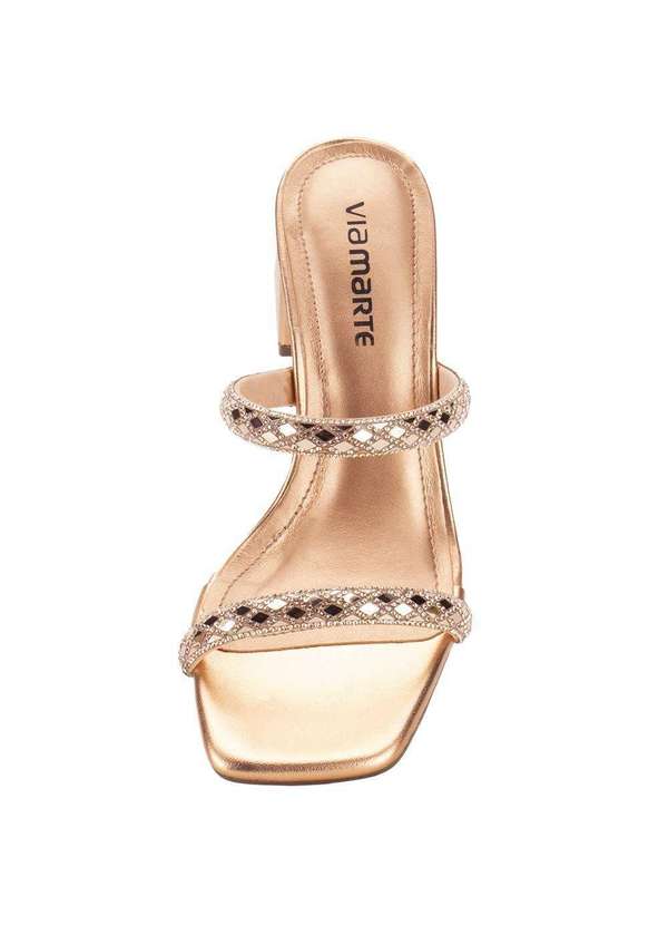 Via Marte - Tamanco Feminino Salto Grosso Via Marte 171011 - Bronze 5