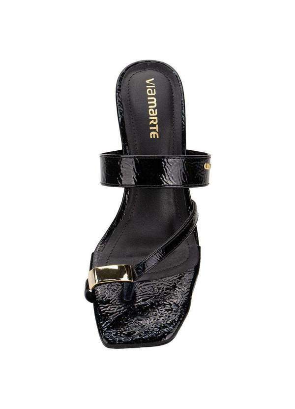 Via Marte - Tamanco Feminino Salto Grosso Via Marte 264006 Verniz/Preto 5