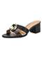 Vizzano - Tamanco Feminino Salto Grosso Vizzano 62911187 Chocolate - variação: - Preto