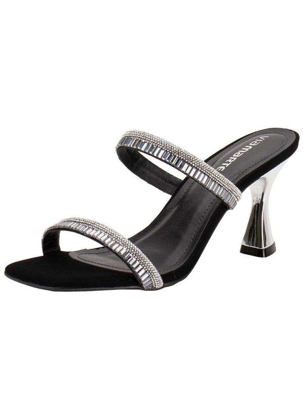 Via Marte - Tamanco Feminino Salto Taça Via Marte 166026 Preto/Prata