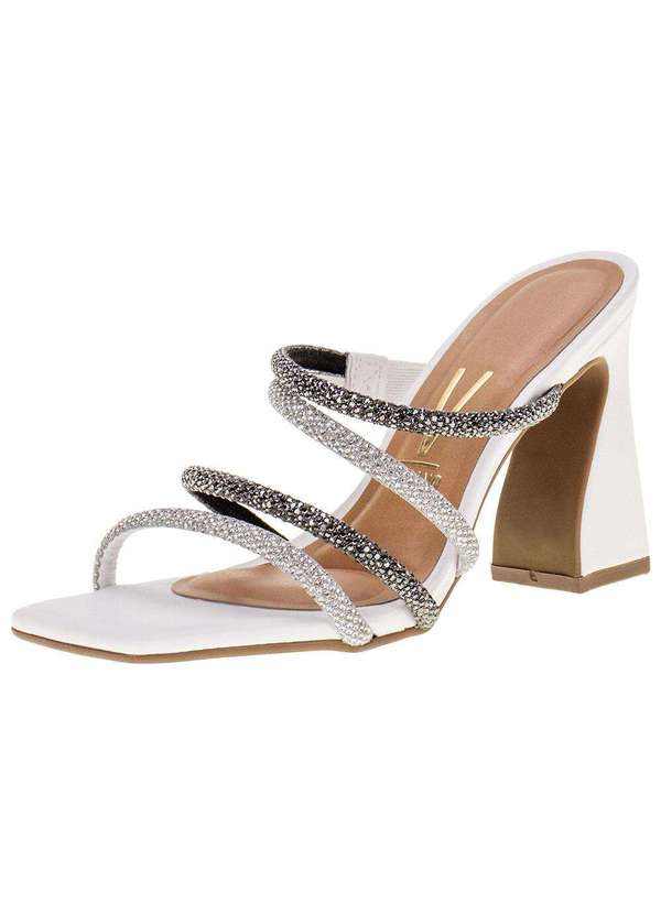 Vizzano - Tamanco Feminino Salto Taça Vizzano - 6493104 - Branco/Cinza 1